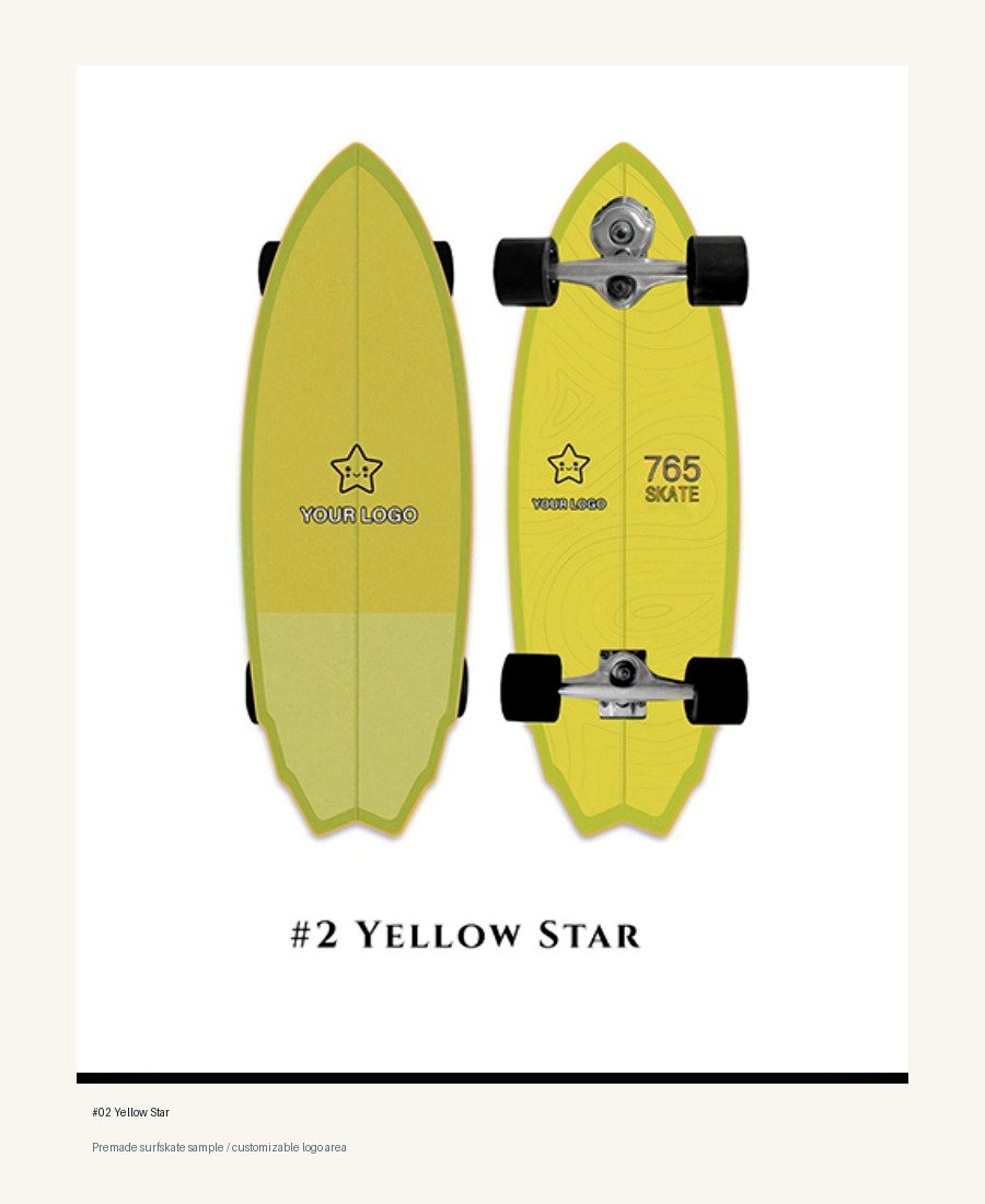 Yellow Star surfskate sample