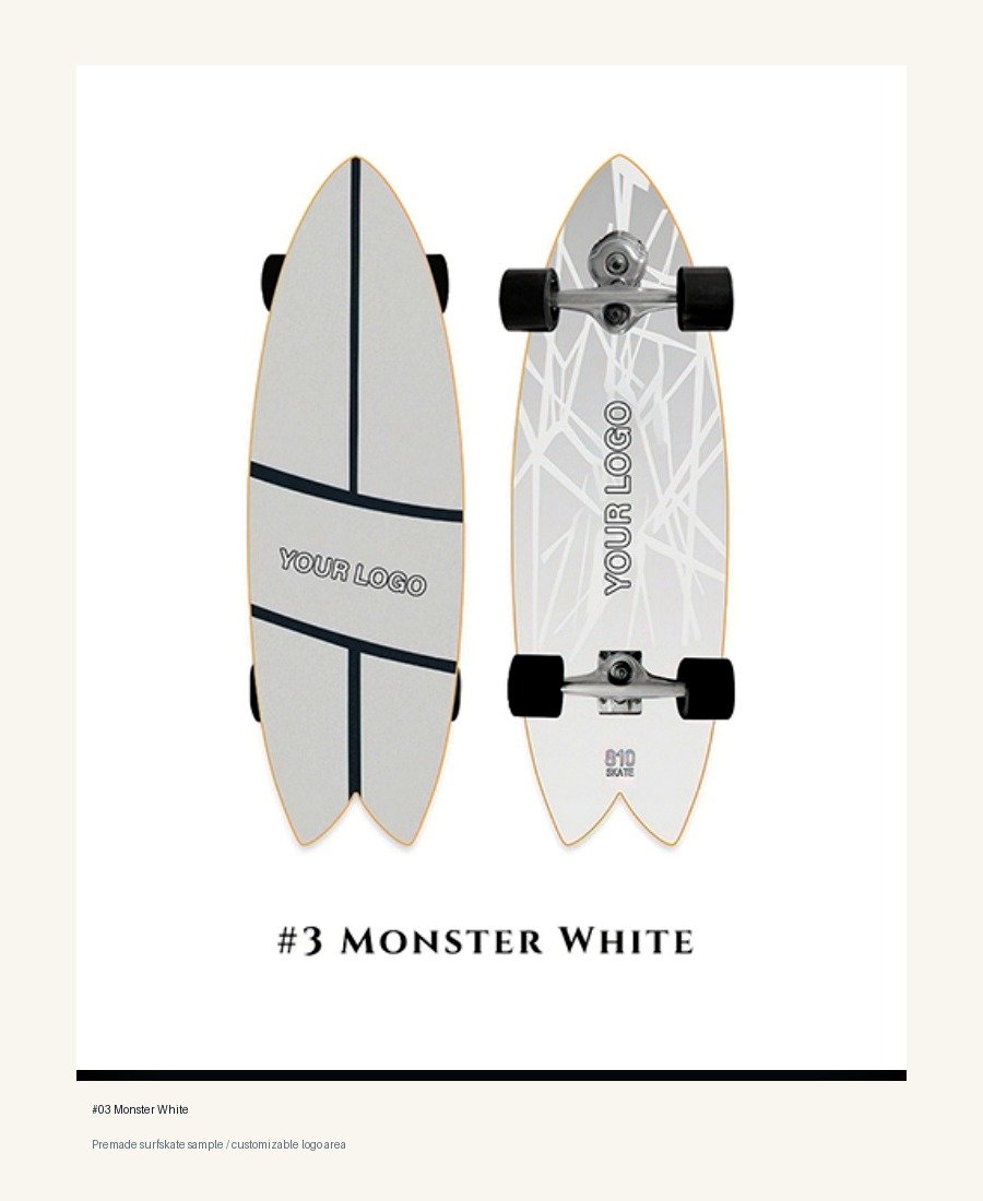 Monster White surfskate sample